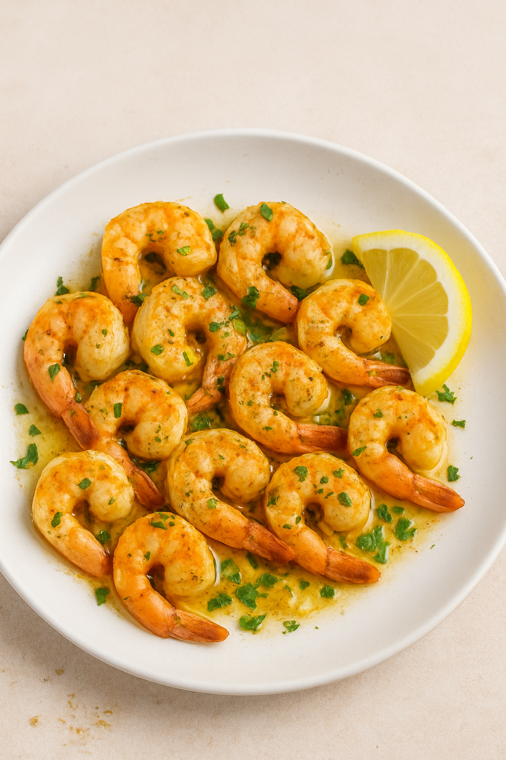 Gebackene Garnelen mit Ghee, Knoblauch und Zitrone – Mediterraner Genuss mit Reinheitsgefühl-Gewürzmischung