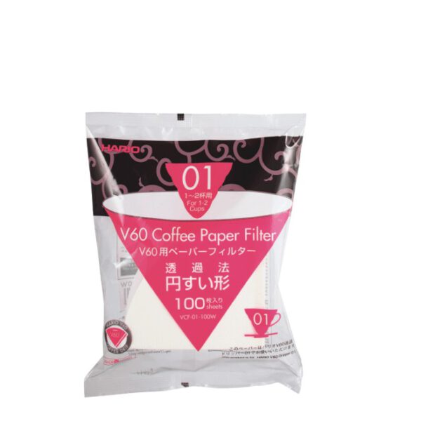 Hario V60 Papierfilter Größe 01 (weiß) – 100 Stück, Premium Filterpapier